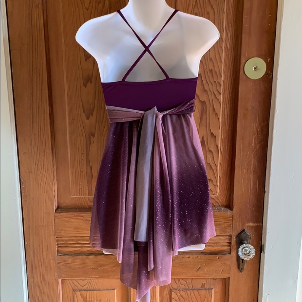 Sparkly Purple Dance Performance Dress - Picture 6 of 14